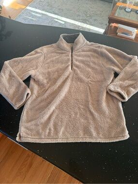 Trinity Cozy Half-Zip Sherpa Pullover - Taupe